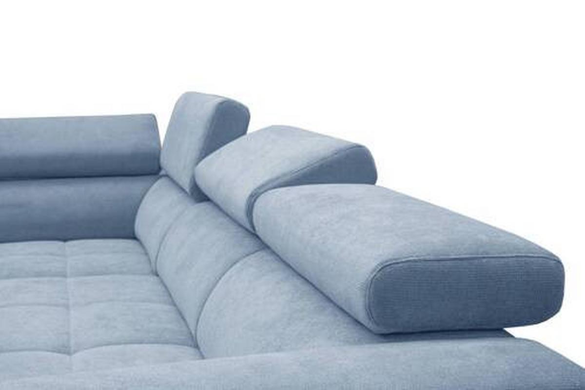 Colțar EMMA - albastru, Modern, textil (210/47/301cm) - Mömax