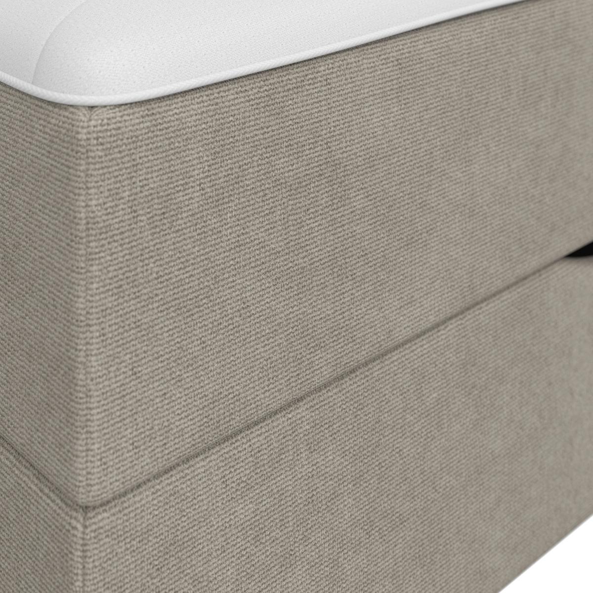 Boxbett Ace ca. 120x200 cm Beige intgr. Topper - Beige/Schwarz, MODERN, Holz/Kunststoff (120/200cm) - Bessagi Home