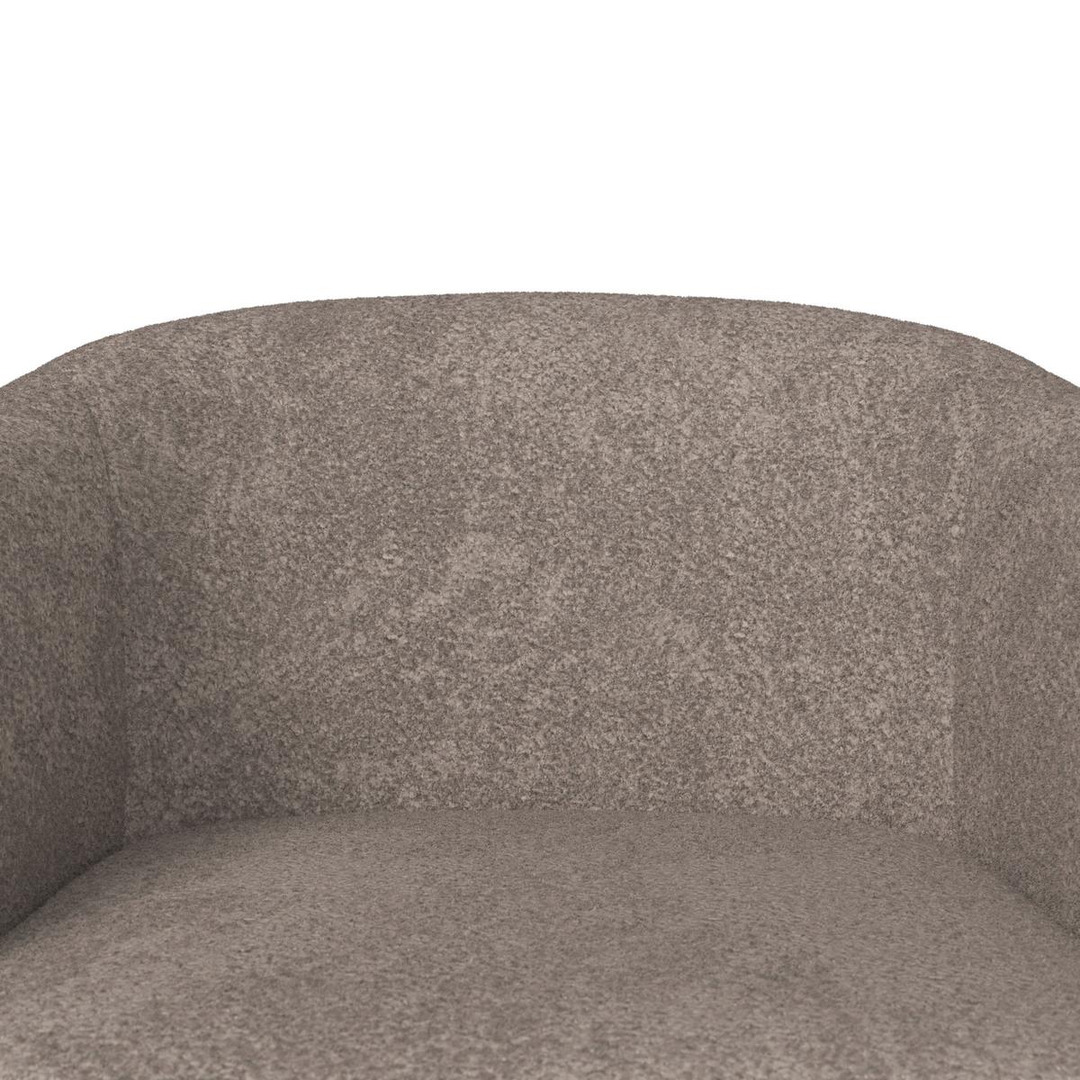 Armlehnstuhl Naya Braun Chenille Drehbar Gepolstert - Buchefarben/Braun, MODERN, Holz/Textil (62/65/81cm) - Bessagi Home