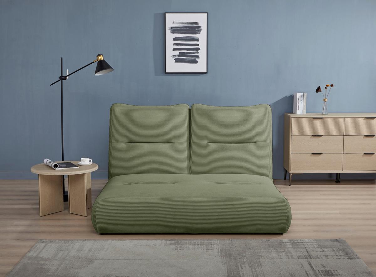 Zofa Luna, Olivno Zelena, Funkcija Ležišča - olivno zelena , Design, tekstil (159/88/160cm) - Livetastic
