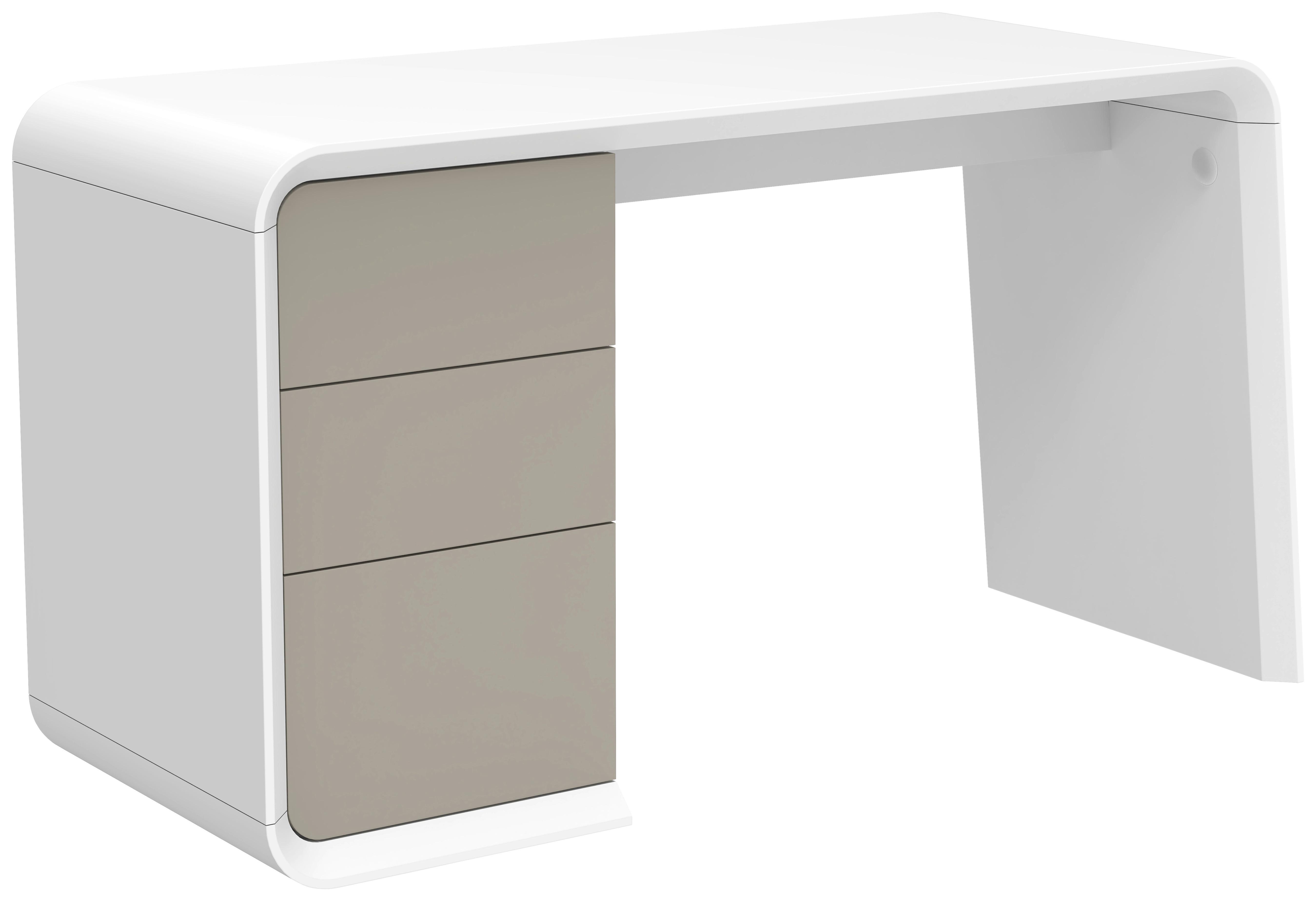 BIURKO MEMPHIS - biały/taupe, Lifestyle, materiał drewnopochodny (140/76/55cm) - MID.YOU