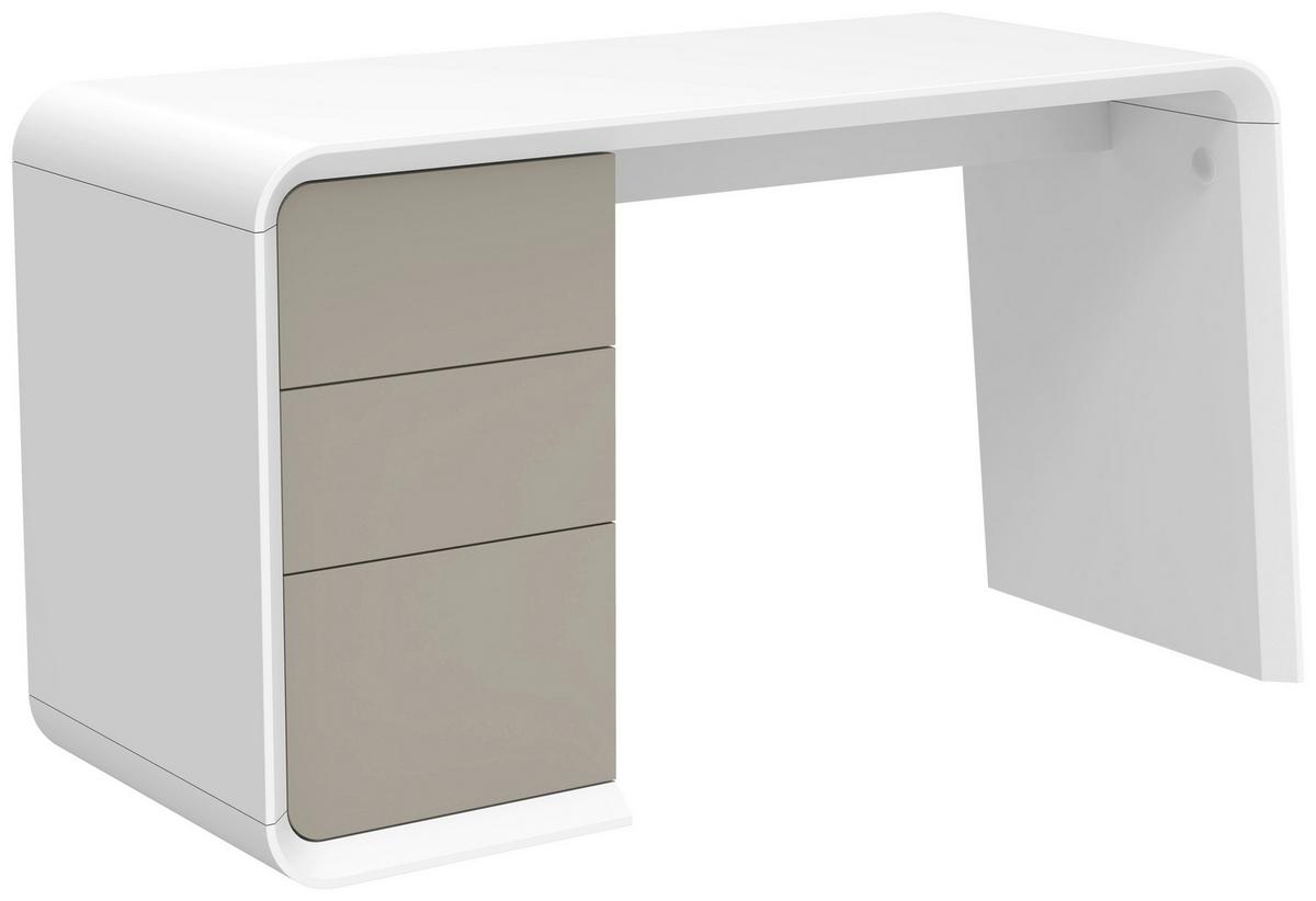 BIURKO MEMPHIS - biały/taupe, Lifestyle, materiał drewnopochodny (140/76/55cm) - MID.YOU