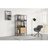 ÉTAGÈRE QUEENS -EXKLUSIV- - couleur naturelle/noir, MODERN, matériau en bois/métal (90/170/40cm) - Mömax