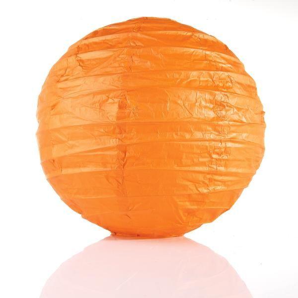 Leuchtenschirm Valentina aus Papier in Orange - Orange, KONVENTIONELL, Papier/Metall (50cm) - Modern Living