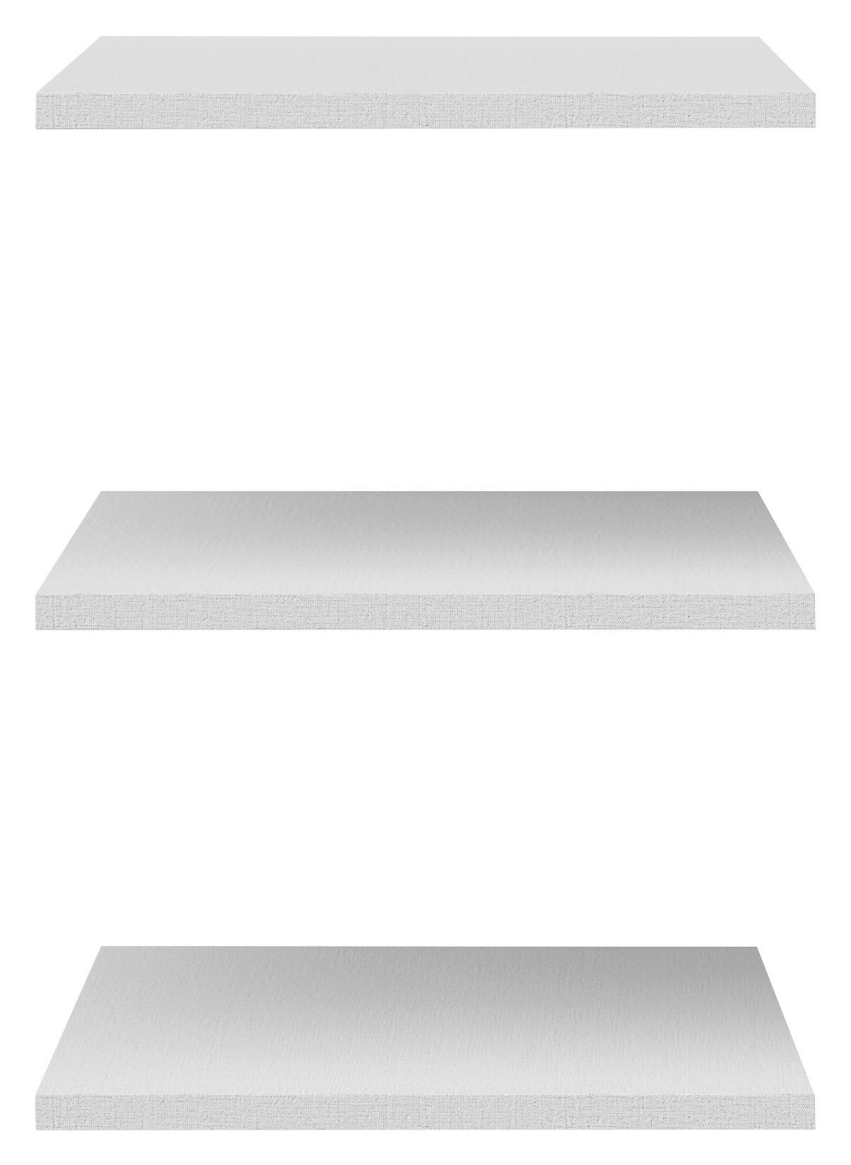 3-delni Set Polic Brando - svetlo siva, leseni material (43/1,8/48cm)