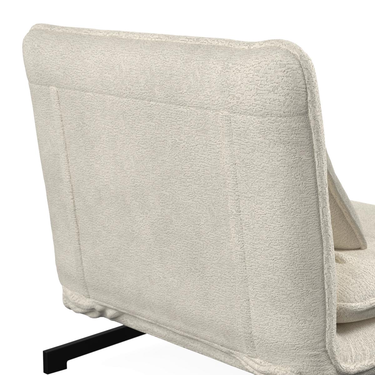 Schlafsessel Luna Bouclé Weiß - Schwarz/Weiß, MODERN, Textil/Metall (92/40/66cm) - Bessagi Home