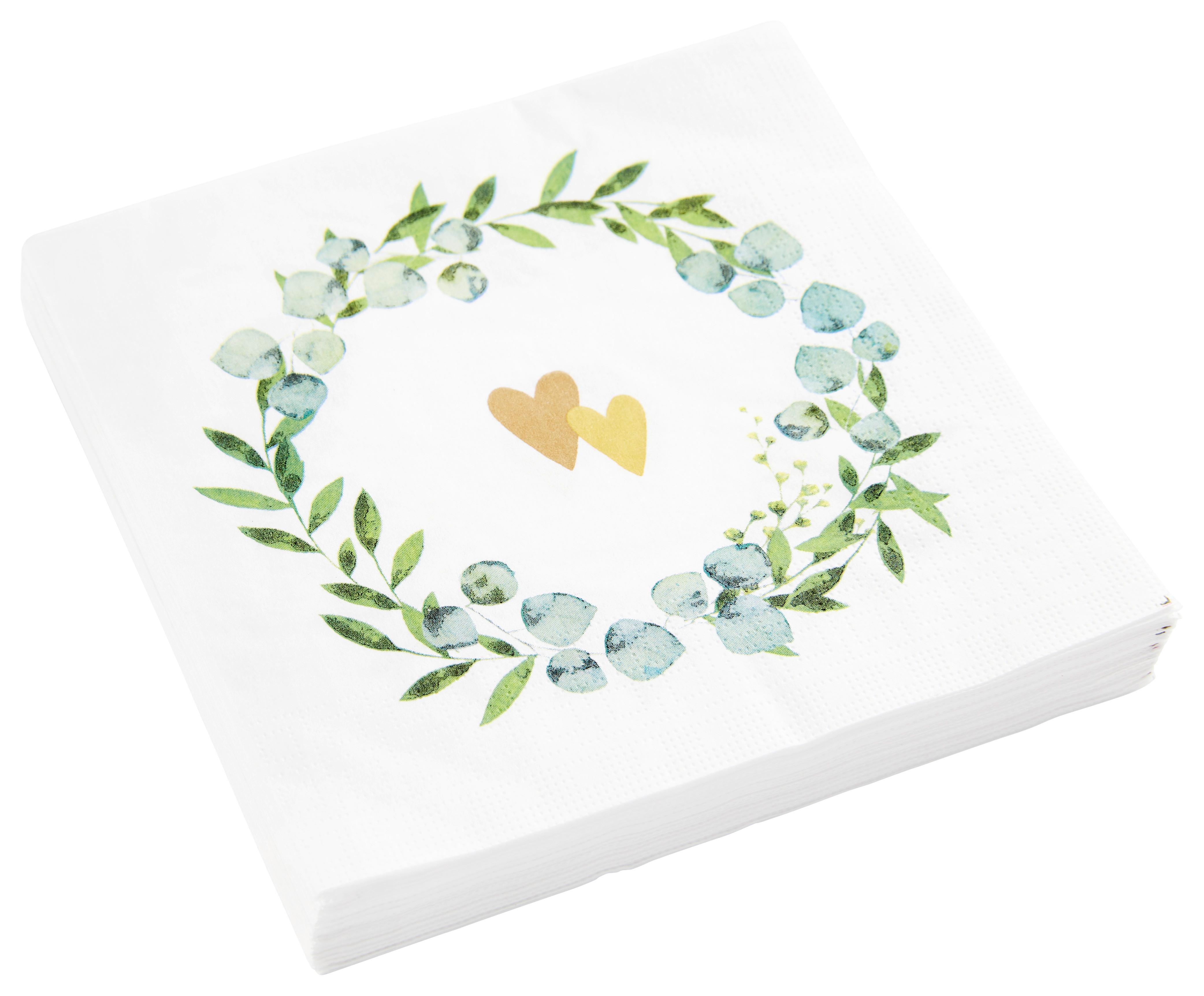 Serviete Kai - zlate barve/modra, papir (33cm)