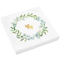 Serviette Kai in Bunt - Blau/Weiss, Papier (33cm)