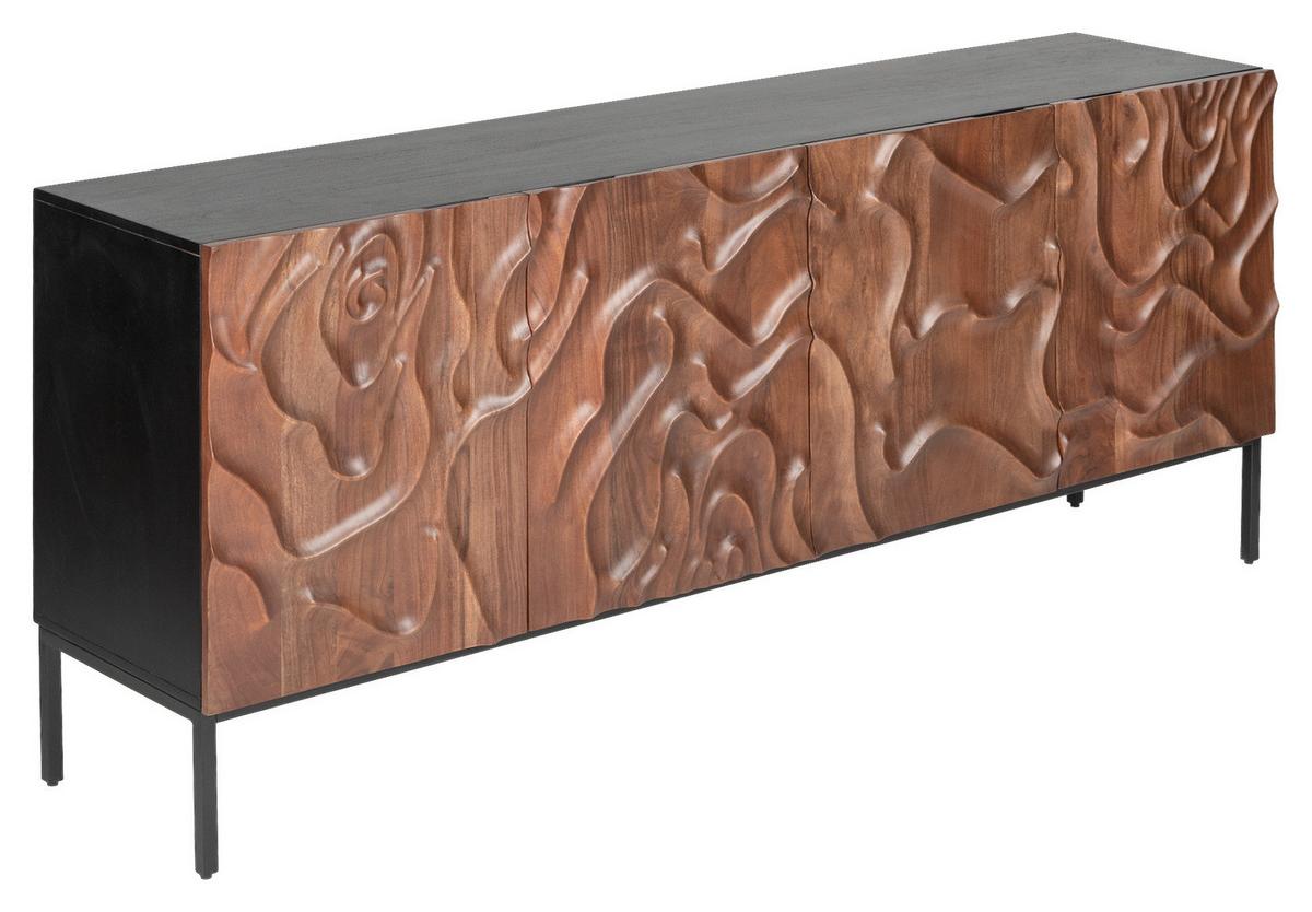 Sideboard Desert Walnussfarben/Schwarz - Walnussfarben/Schwarz, Trend, Holz/Metall (175/76/40cm) - P & B