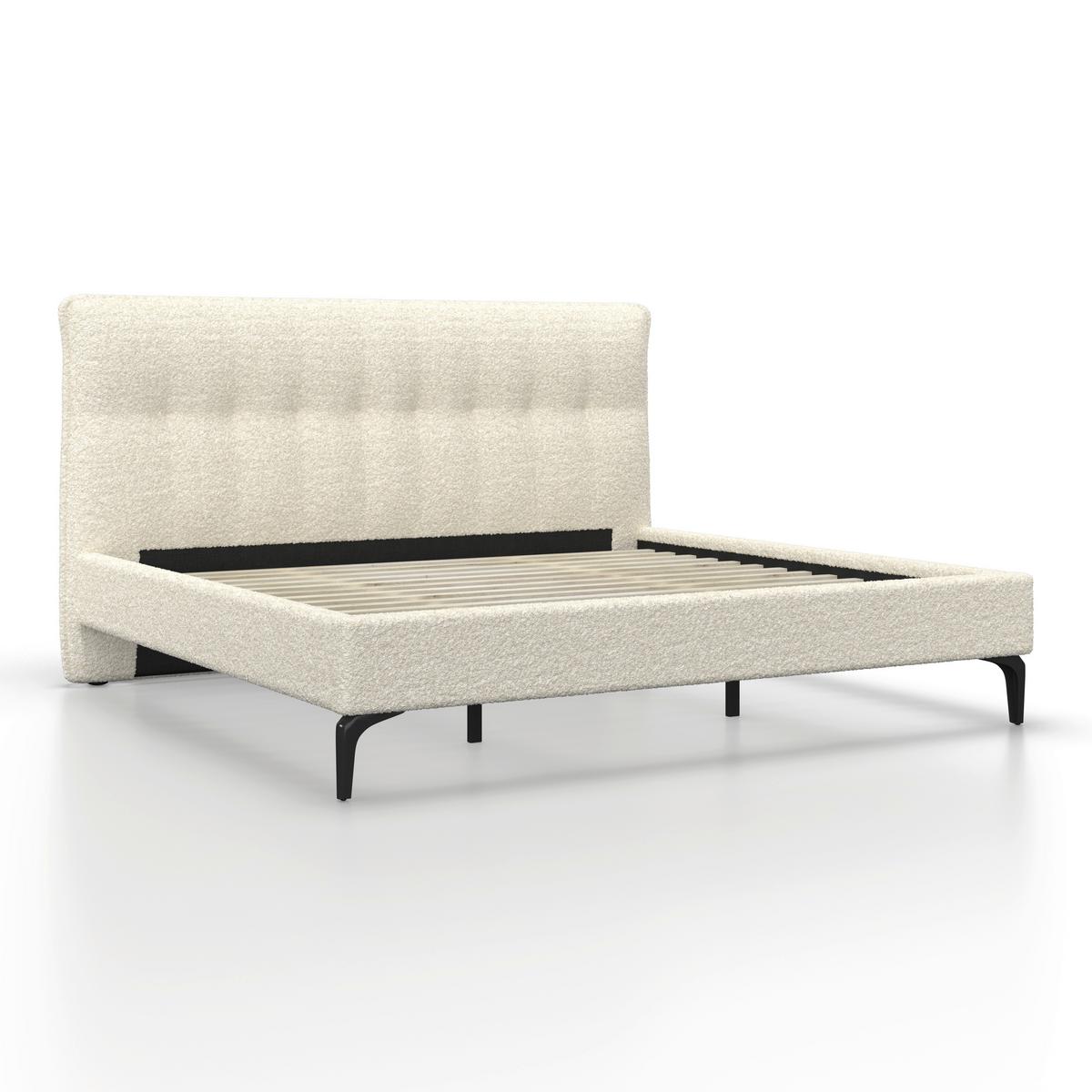 Polsterbett Clea ca. 180x200 cm Creme - Hellbraun/Creme, MODERN, Holz/Holzwerkstoff (180/200cm) - Bessagi Home