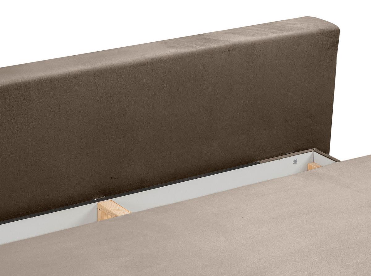Schlafsofa Sorto Braunbeige - Beigebraun/Schwarz, Basics, Holz/Textil (200/91/100cm) - MID.YOU