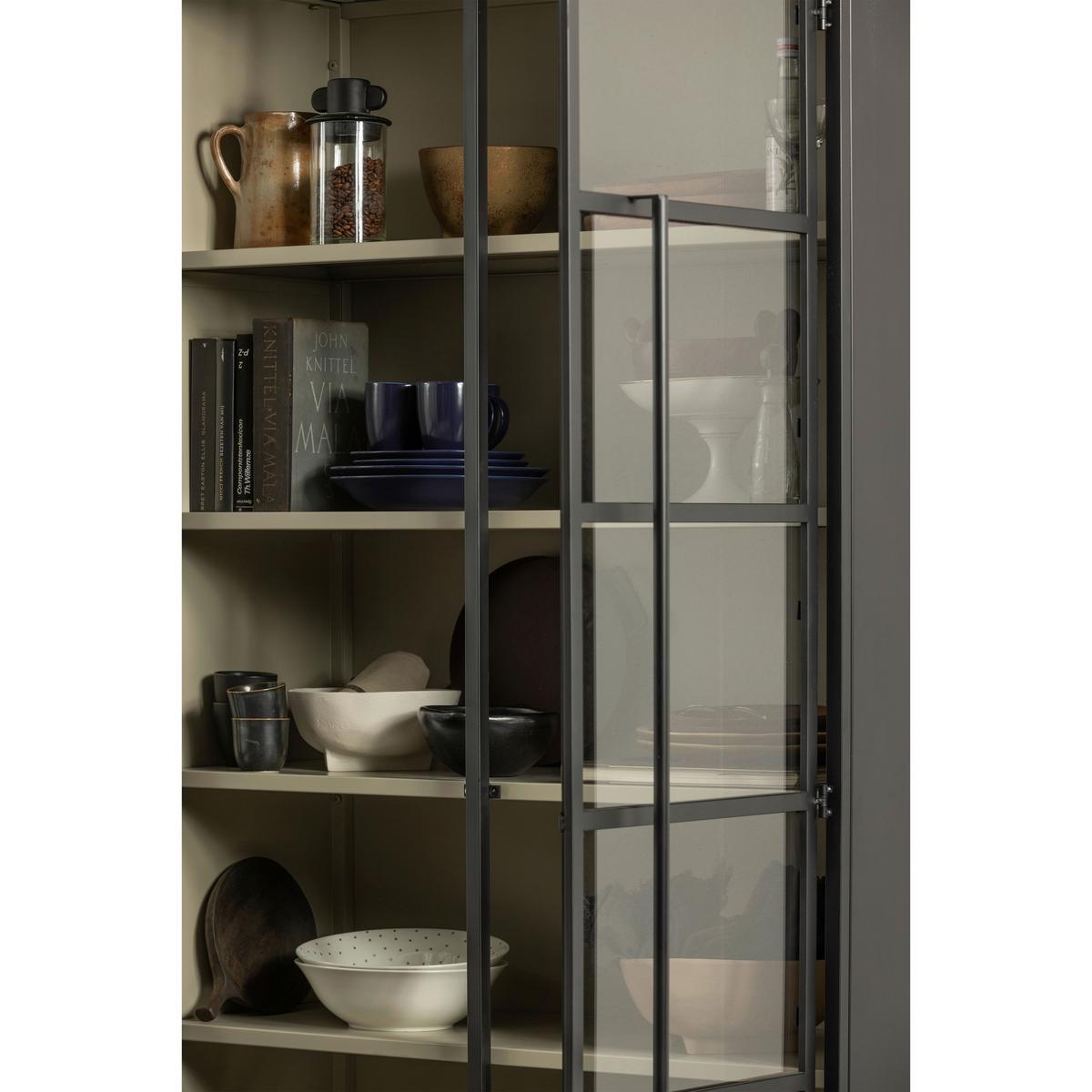 Vitrine Exhibit Schwarz - Schwarz, Design, Glas/Metall (96/200/40cm) - Livetastic