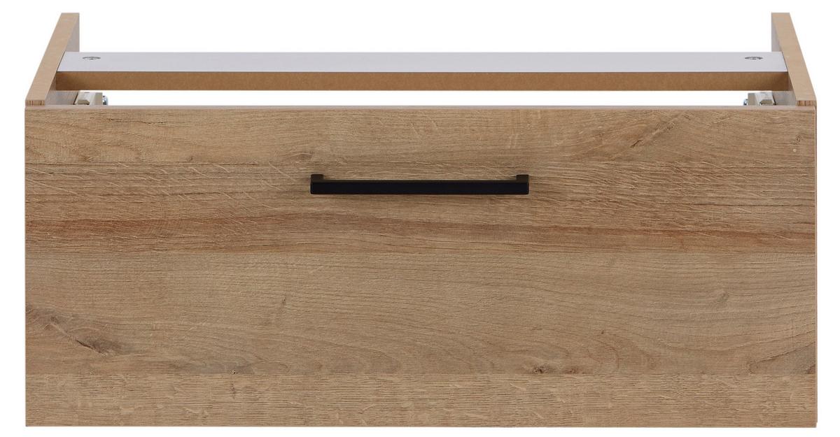 Unterschrank Bavelli B: 62 cm Eiche Dekor - Eichefarben/Schwarz, KONVENTIONELL, Holzwerkstoff (62/26/44cm)