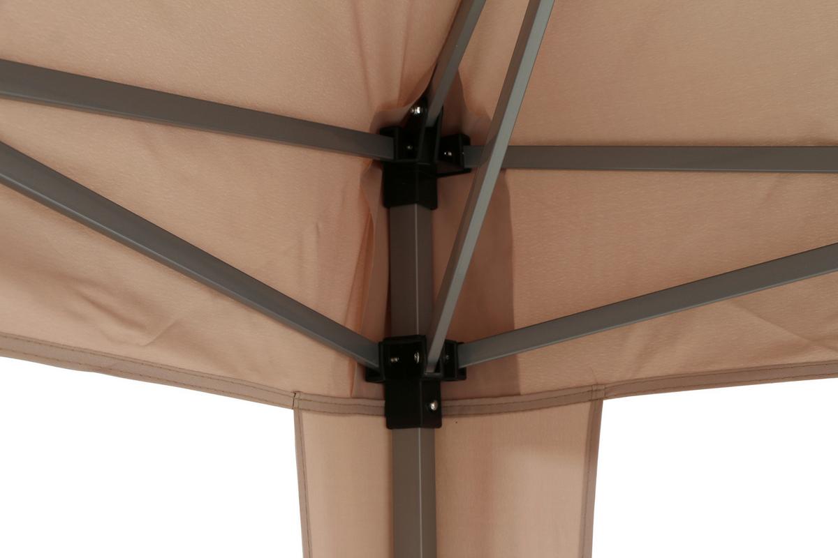 Pavillon Siena Garden 300x300 cm wetterbeständig - Taupe, KONVENTIONELL, Textil (300/260/300cm) - Siena Garden