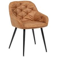 KRZESŁO Z PODŁOKIETNIKAMI ANCONA - czarny/brązowy, Romantik / Landhaus, metal/tkanina (55/80/61cm) - Livetastic