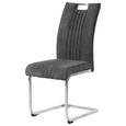 Schwingstuhl in Grau - Chromfarben/Grau, MODERN, Textil/Metall (42 98 56cm) - Modern Living Schwingstuhl in Grau - Chromfarben/Grau, MODERN, Textil/Metall (42 98 56cm) - Modern Living