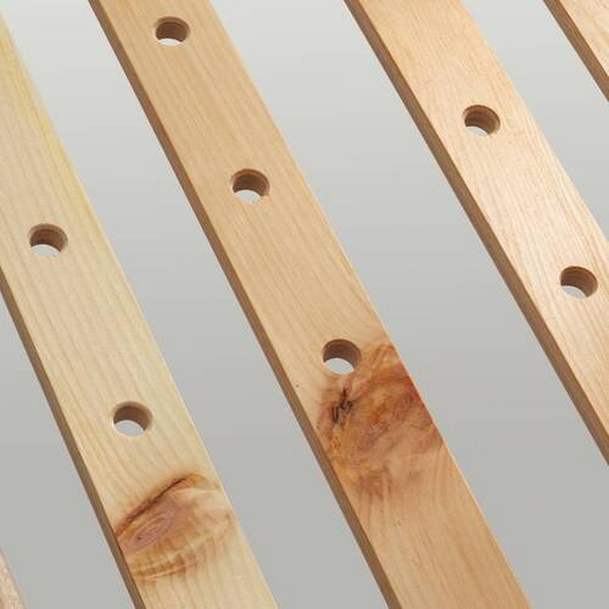 Zirben-Lattenrost ca. 140x200 cm, metallfrei - Zirbelkieferfarben/Buchefarben, Basics, Holz (140/200cm) - Linea Natura