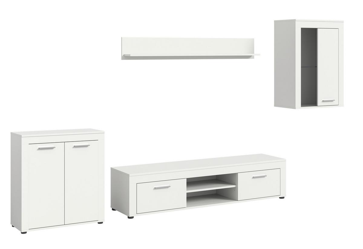 ANSAMBLU MOBILIER CAMERA DE Z JAM - alb, Design, sticlă/material pe bază de lemn (330/169/35cm) - Modern Living