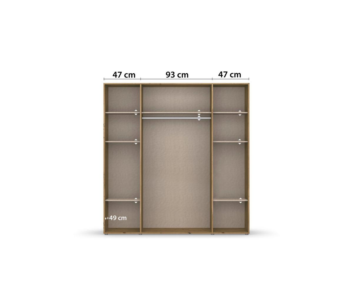 DULAP  USI ROTATIVE VOYAGER - stejar Artisan/gri, Modern, material pe bază de lemn (187/194/53cm) - Modern Living