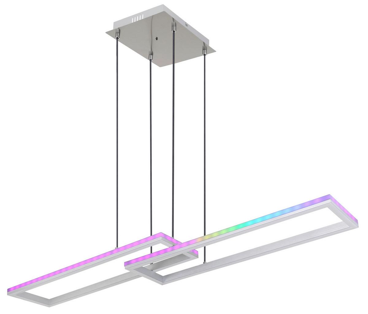 Viseča Led-svetilka Salmos, S Sijalko - srebrne barve/opal, Trend, kovina/umetna masa (119,5/25,5/120cm) - Globo