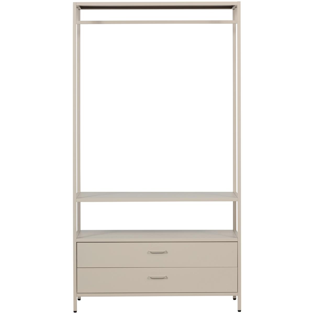 OFFENER KLEIDERSCHRANK Ferris Sandfarben B: 100cm - Sandfarben, Basics, Metall (100/185/54cm) - MID.YOU