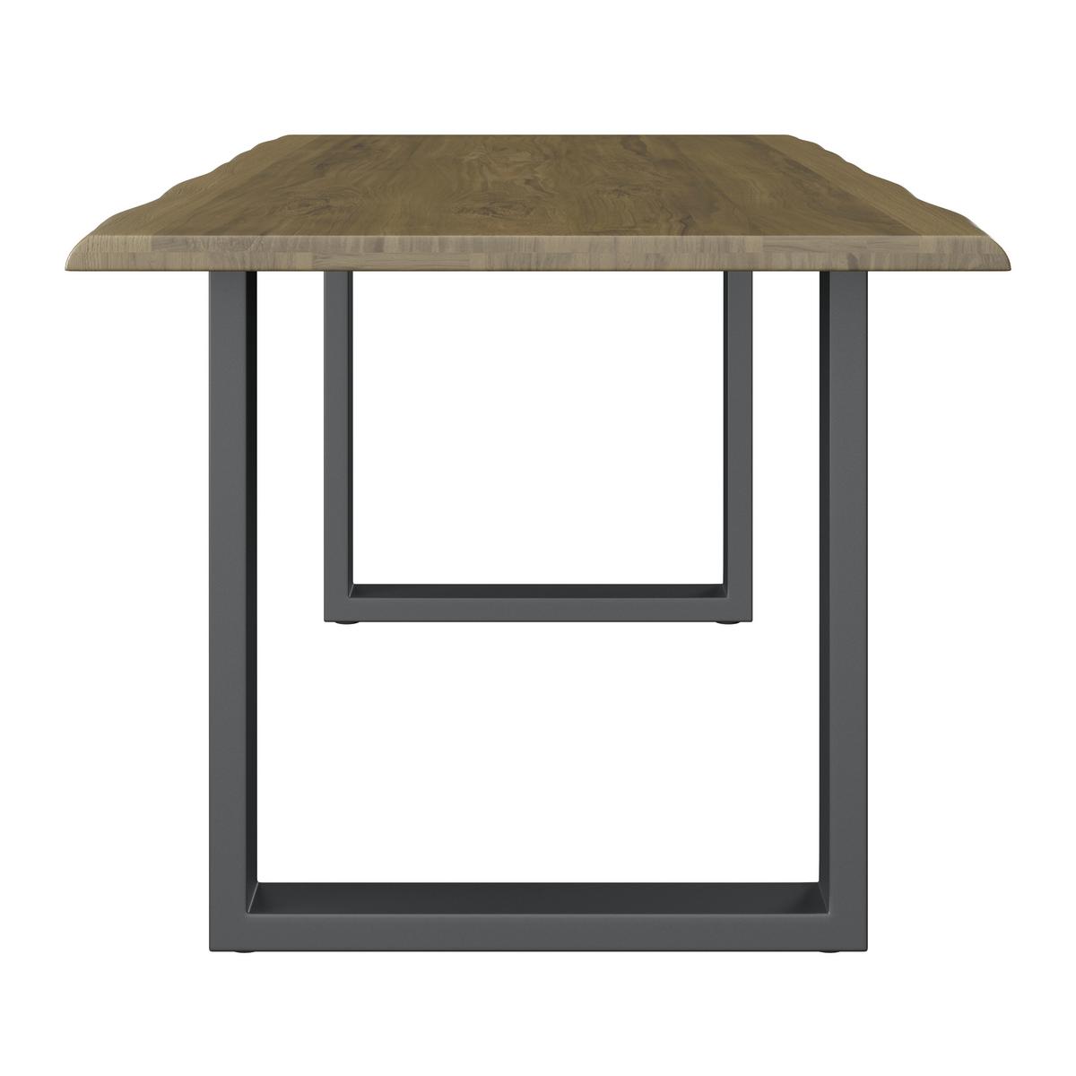 Masă LEN - culoare lemn stejar/negru, Modern, lemn/metal (160/90/76cm) - Bessagi Home