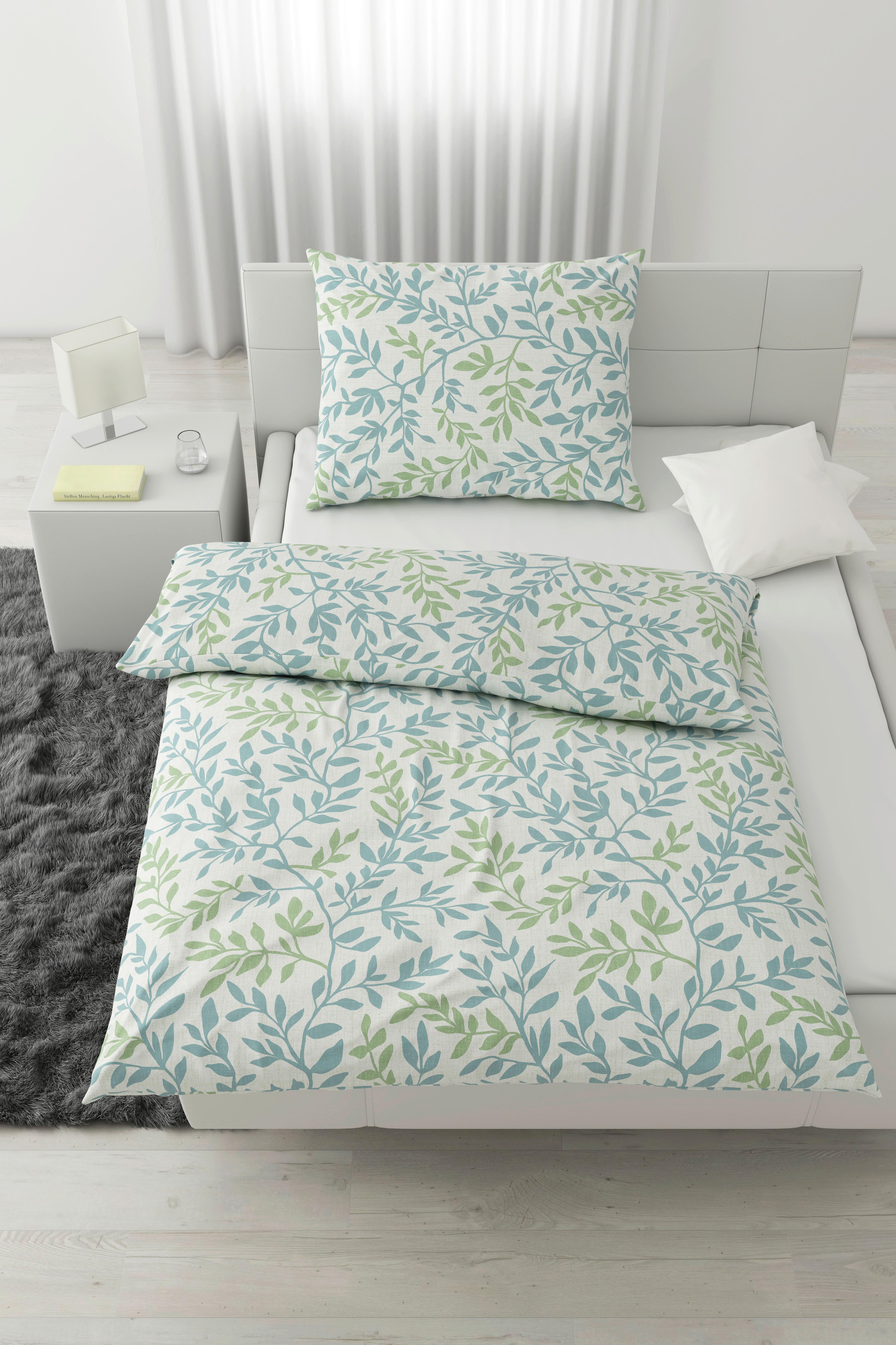 Ágyneműhuzat-garnitúra Siglinde - világoskék/zöld, Konventionell, textil (140/200cm) - Modern Living