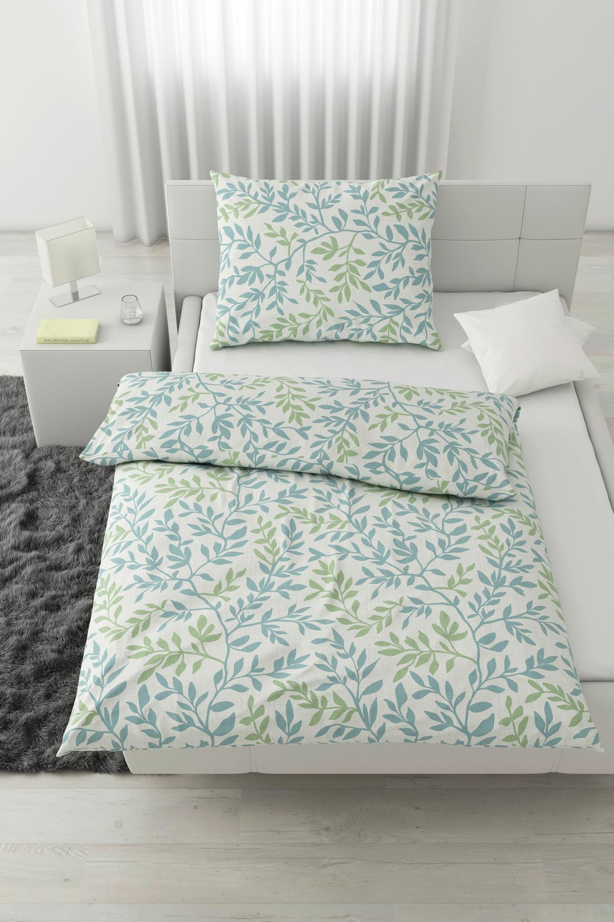 Ágyneműhuzat-garnitúra Siglinde - világoskék/zöld, Konventionell, textil (140/200cm) - Modern Living