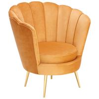 FOTEL JENNY - kolor złoty/curry, Trend, metal/tkanina (83/87/76cm) - Xora