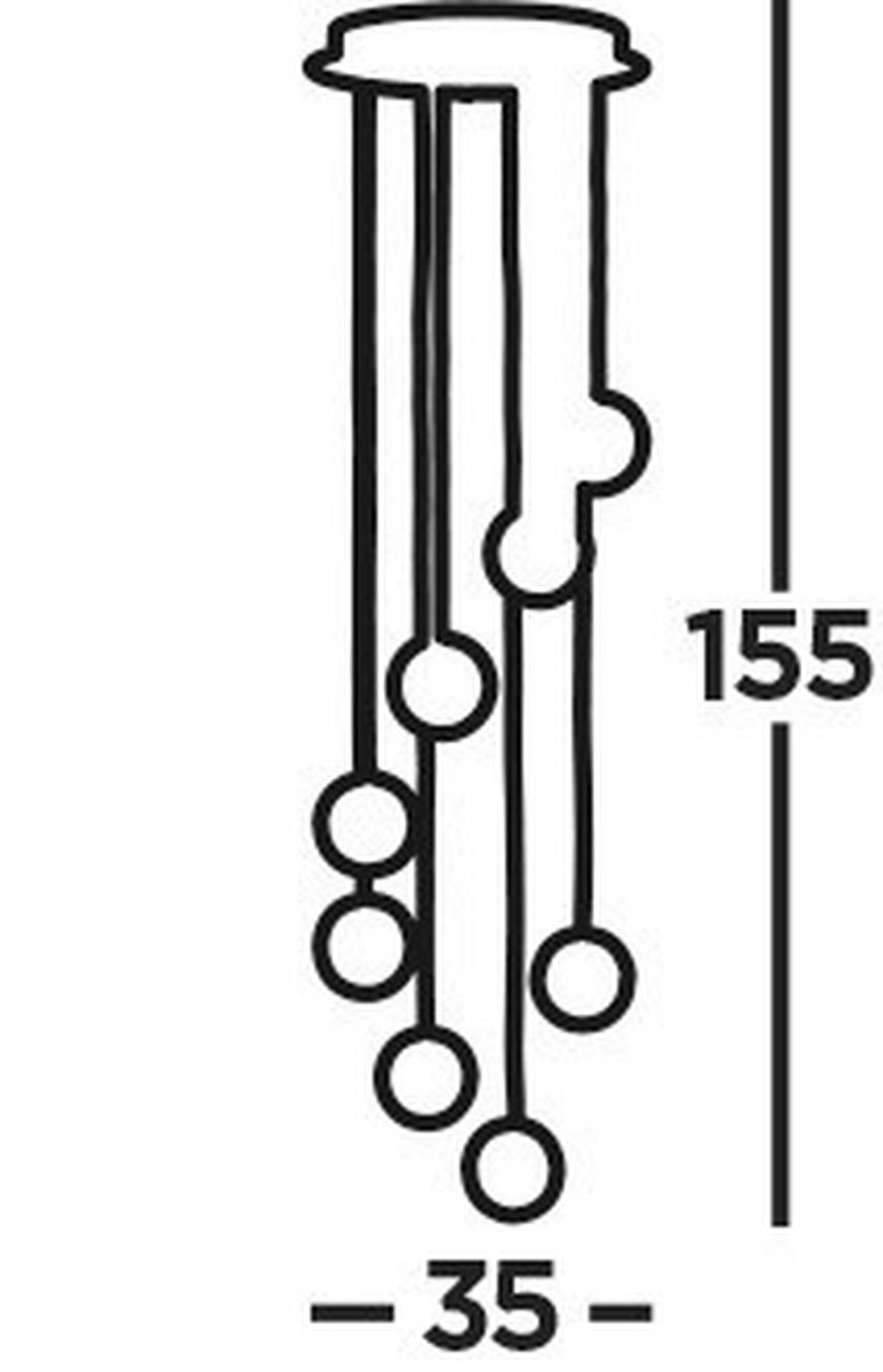 LED Függőlámpa 5848-8cc - krómszínű/szürke, Design, üveg/textil (35/35/155cm)
