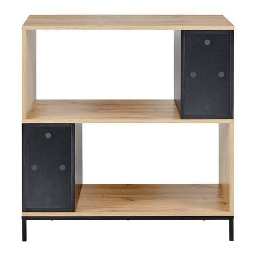 FRISTÅENDE HYLLA MEGY - svart/ekfärgad, Modern, metall (80/84,6/40cm) - Bessagi Home