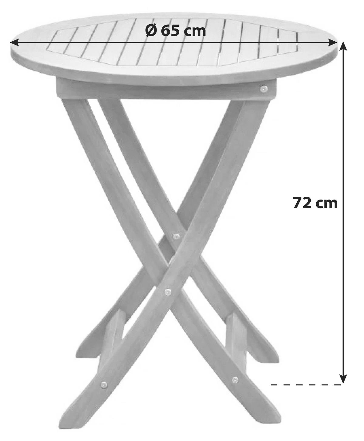 Vrtna Miza Fred, Masivno - naravne barve, Moderno, les (65/65/1cm) - Gardenson