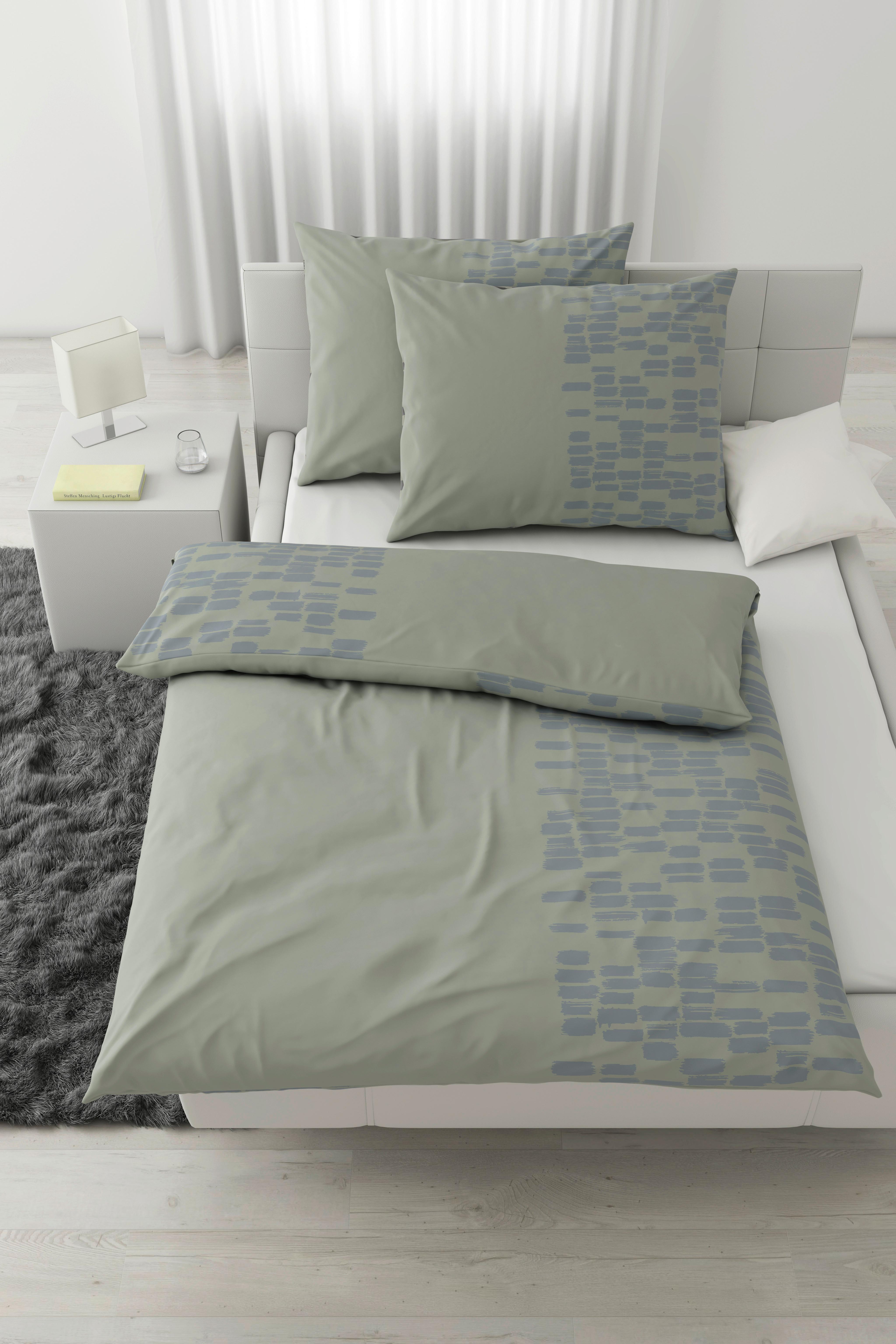 Posteljnina Brush Strokes - siva, tekstil (200/200cm) - Modern Living