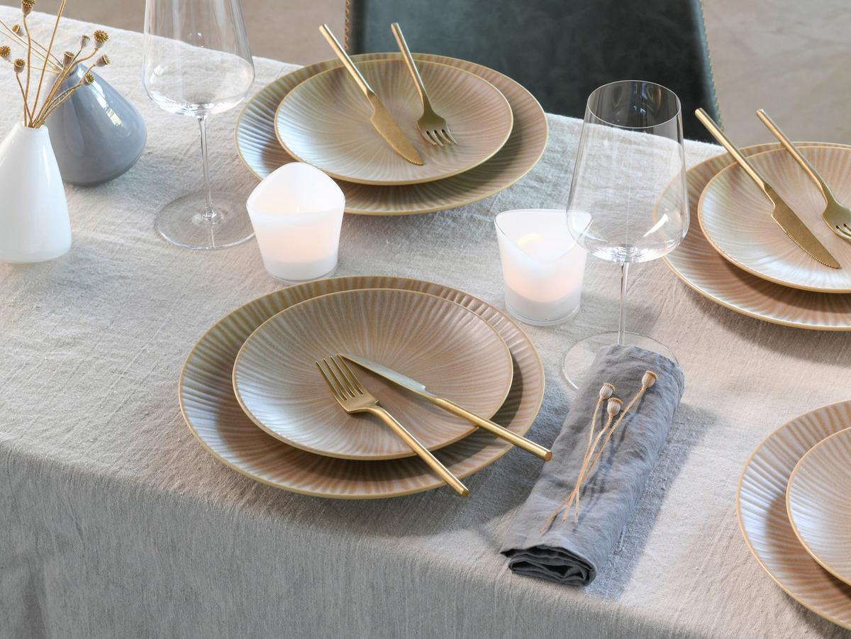 Kombinirani Servis Vesuvio Sand, 12-Delni - peščene barve, Basics, keramika - Creatable