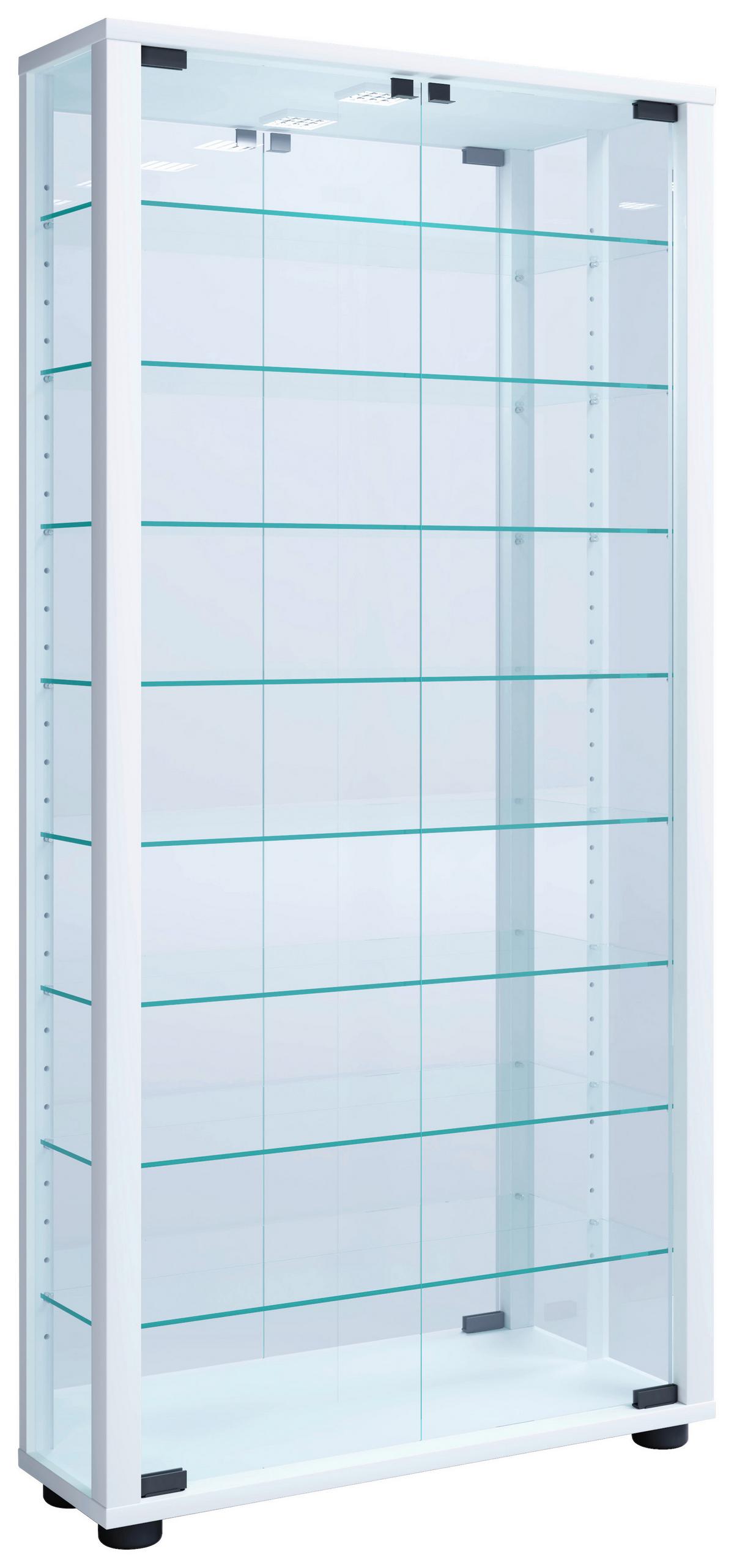 Viseča Vitrina Vitrosa, Bela - črna/bela, Moderno, umetna masa/steklo (59/114,3/18cm) - MID.YOU