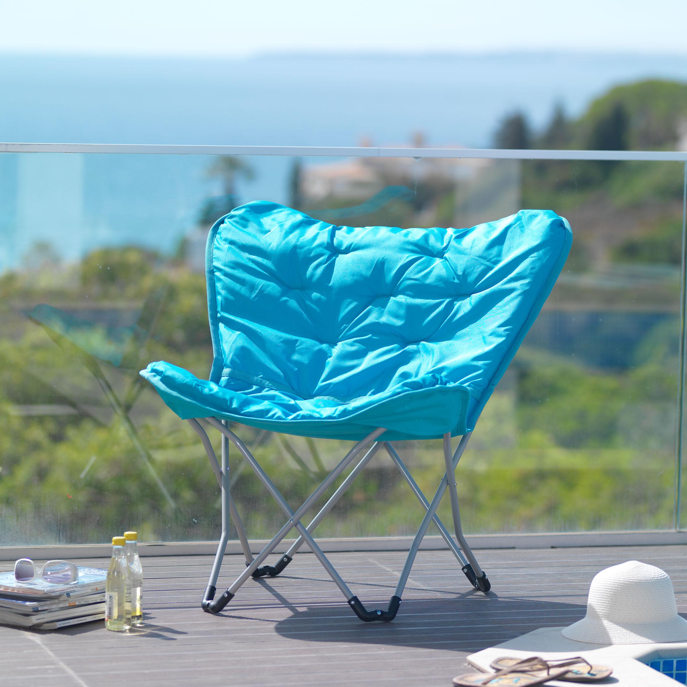 Gartenstuhl Cesia in Türkis - Türkis, MODERN, Kunststoff/Textil (70/82/42cm) - Bessagi Garden