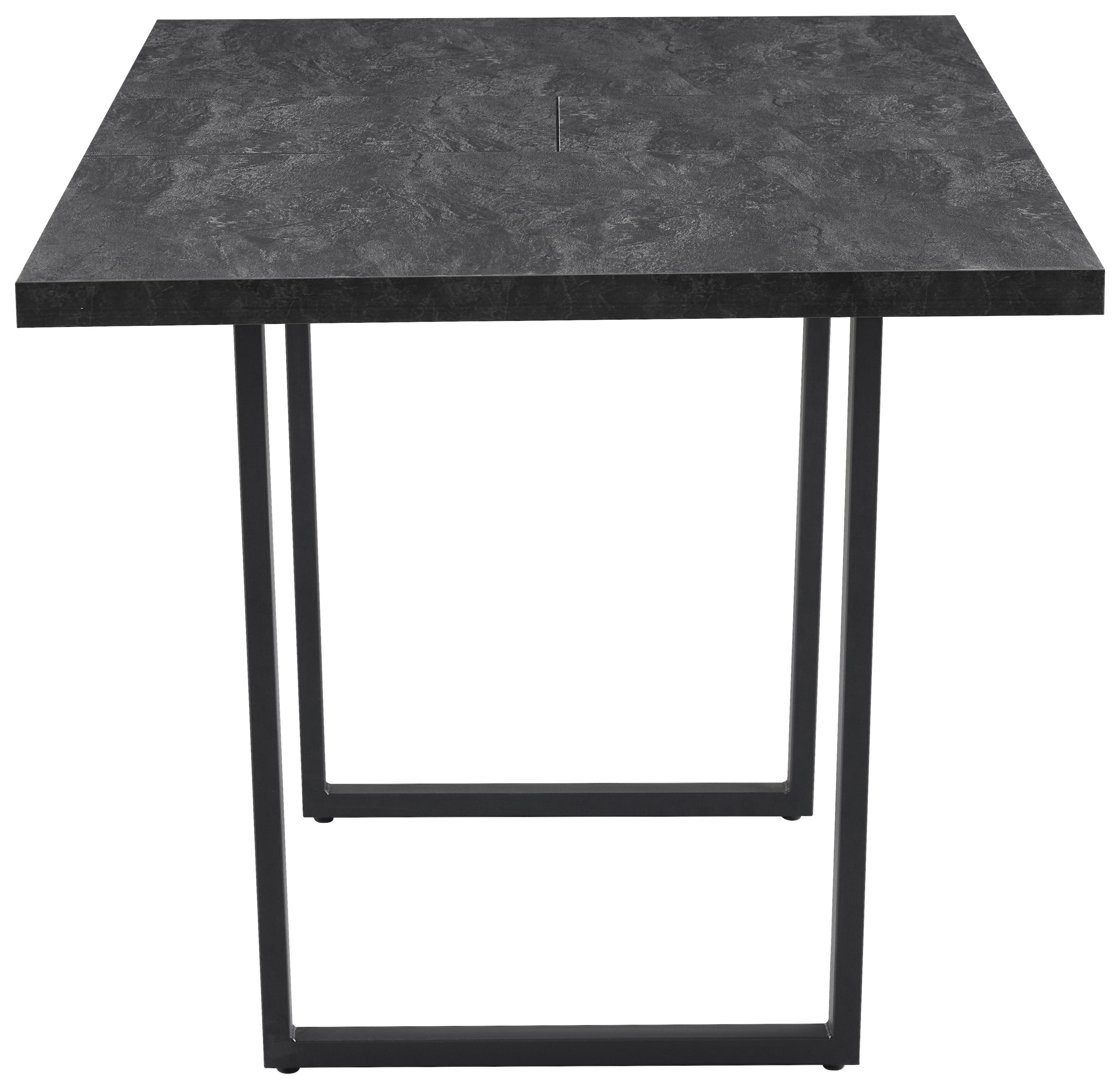 UTDRAGBART BORD NILS 2 -TOP- - mörkgrå/svart, Design, metall/trämaterial (140-180/85/76cm) - Mömax