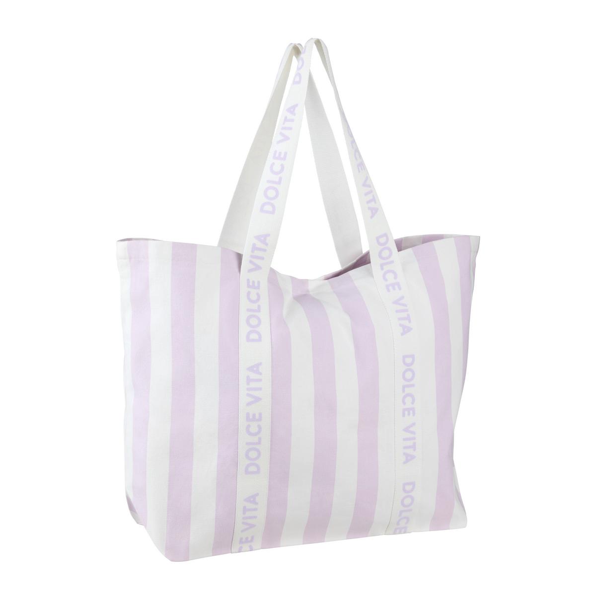 Torba Za Na Plažo Mia - lila/bela, tekstil (43/60/18cm) - Mömax