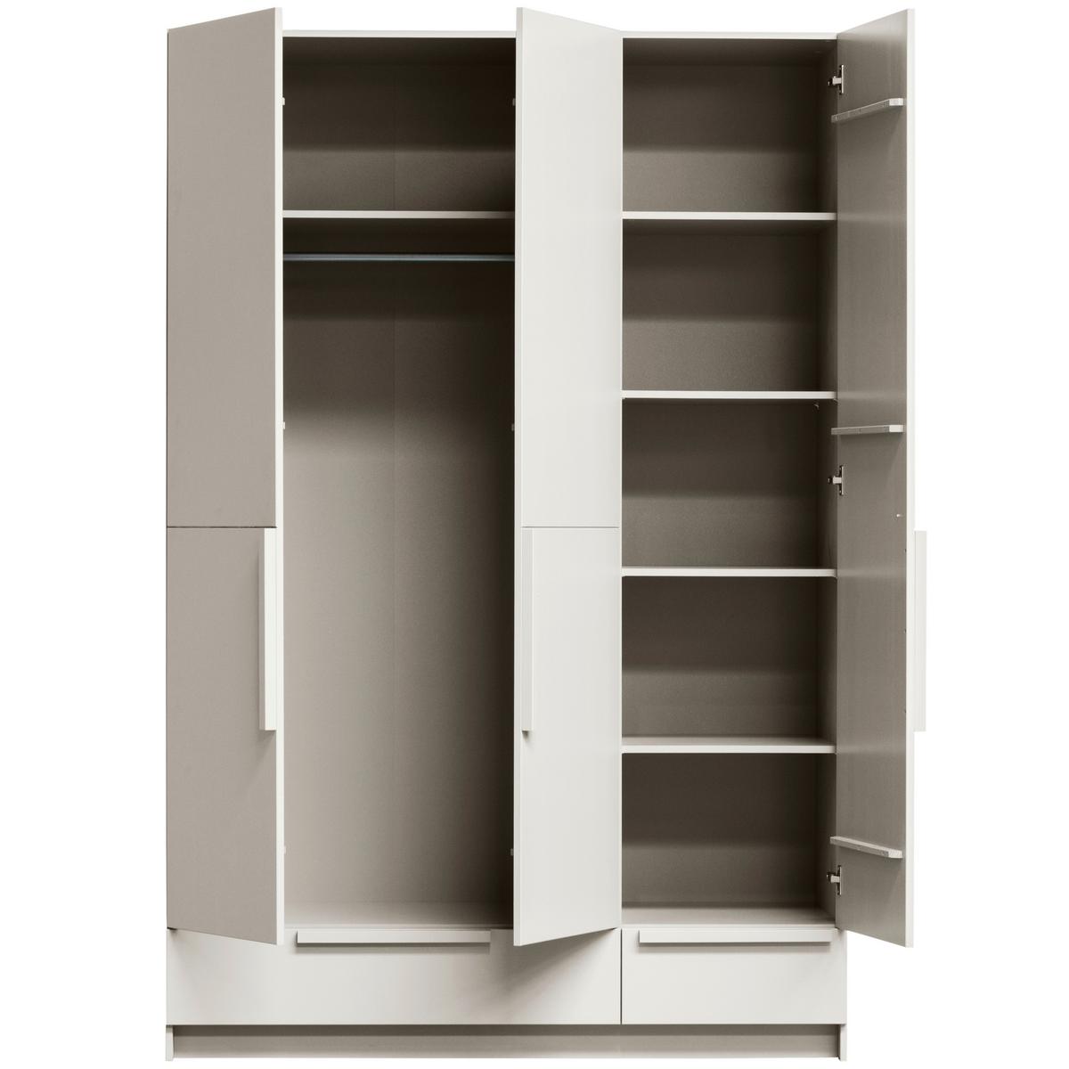 Garderobenschrank Pure Hellgrau - Hellgrau, Design, Holz (142/215/60cm) - Livetastic