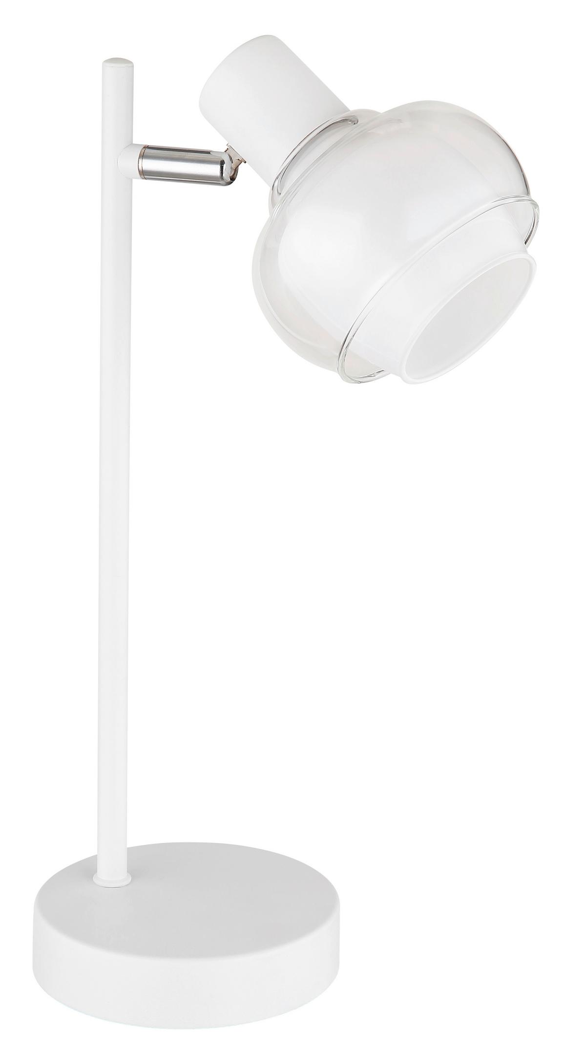 TISCHLEUCHTE 54309TW - Klar/Weiss, Design, Glas/Kunststoff (14,5/12/35cm) - Globo