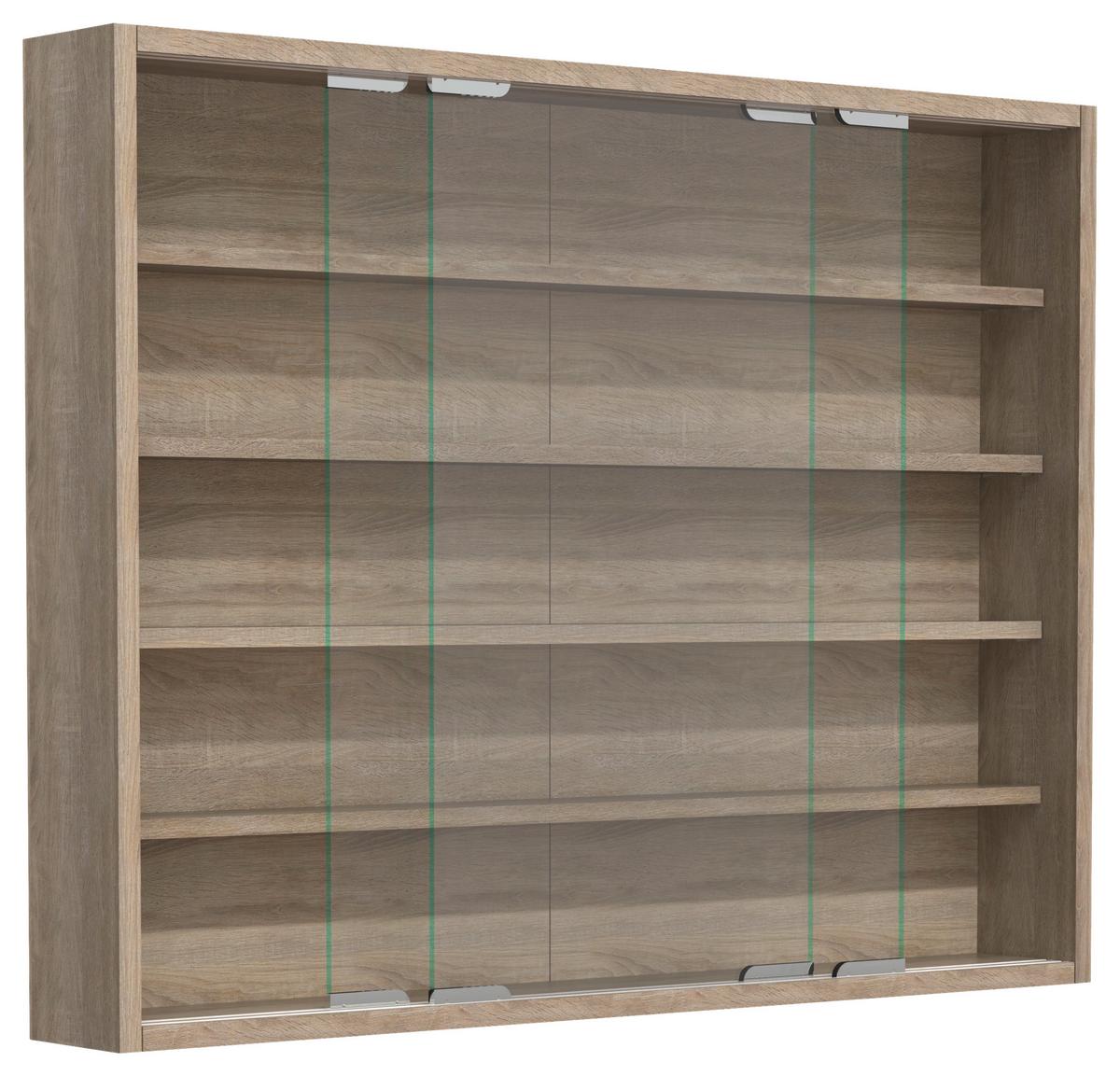 Viseča Vitrina Agisa L, Hrast - srebrne barve/hrast sonoma, Moderno, steklo/leseni material (77/60/10cm) - MID.YOU