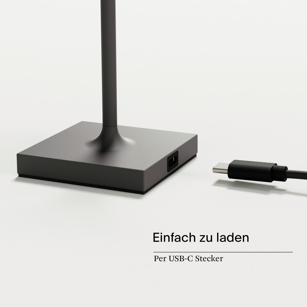 LAMPA STOŁOWA Z AKUMULATOREM 4543201 NUINDIE POCKET - antracytowy, Basics, metal (5,6/5,6/21cm) - Sigor