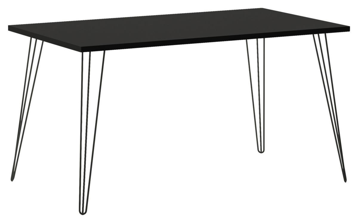 Schreibtisch Hank Schwarz matt - Schwarz, MODERN, Holzwerkstoff/Metall (80/140/74cm) - MID.YOU