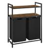 WÄSCHEKORB BLH211B01 - Schwarz/Braun, Trend, Holzwerkstoff/Textil (73/92/33cm) - MID.YOU