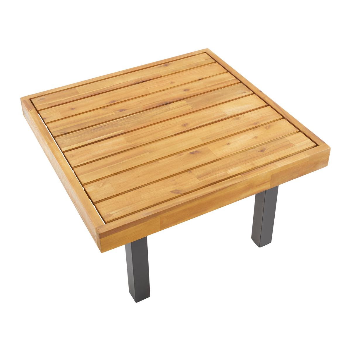 Loungegarnitur Gianny in Grau Outdoorgewebe - Grau/Akaziefarben, Modern, Holz/Textil (232/72/72cm) - Bessagi Garden