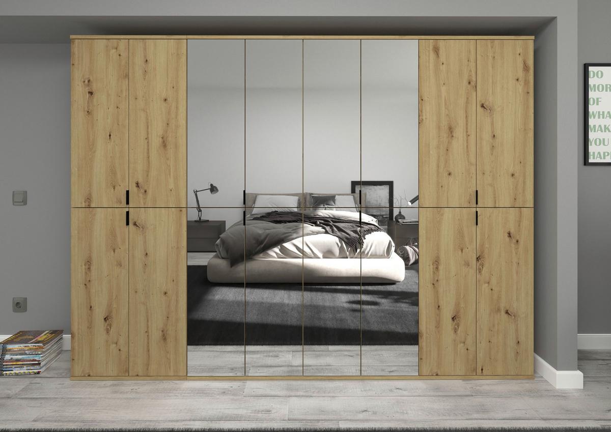 Garderobenschrank Projekt X ca. 244x193 cm Artisan Eiche - Schwarz, KONVENTIONELL, Glas/Holzwerkstoff (244/193/34cm) - MID.YOU