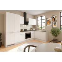 Eckküche Marseille mit Geräten ca. 310x175 cm Weiß - Chromfarben/Anthrazit, Design, Holzwerkstoff/Metall (310/175cm) - P & B