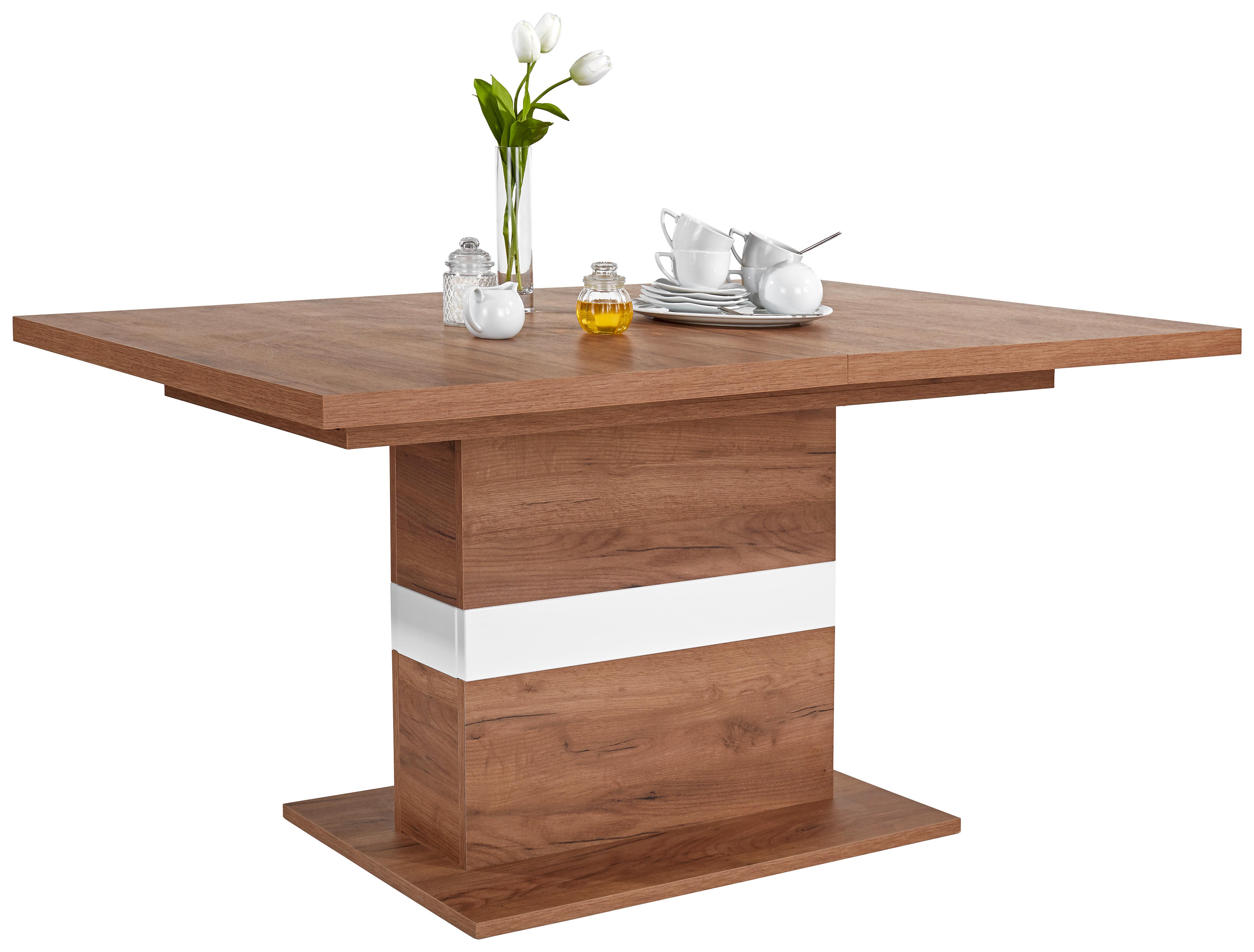 Raztegljiva Miza Avensis, Barva Hrasta, 160-200 X 90 Cm - barve hrasta/bela, Moderno, leseni material (160/76/90cm) - Mömax