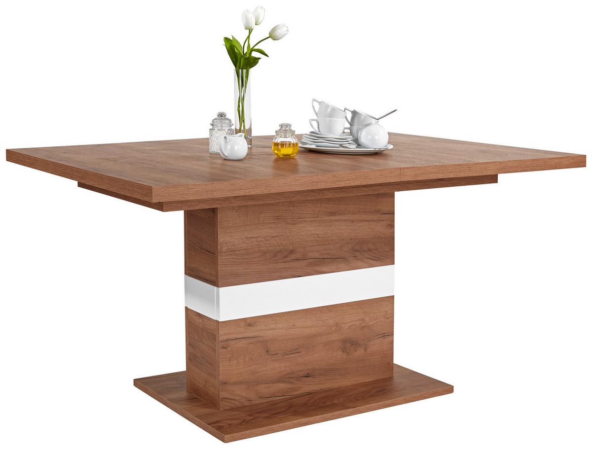 Raztegljiva Miza Avensis, Barva Hrasta, 160-200 X 90 Cm - barve hrasta/bela, Moderno, leseni material (160/76/90cm) - Mömax