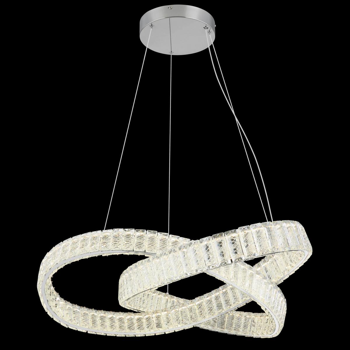 LED-HÄNGELEUCHTE 67162-110CCT - Klar/Chromfarben, Trend, Kunststoff/Metall (120/78cm) - Globo